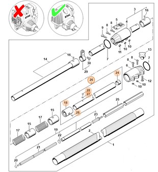Wysięgnik Ø 25,4 mm, Stihl 41387107115