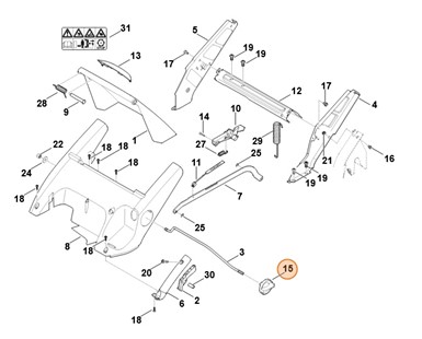Pokrętło kompl., Stihl 63757601800
