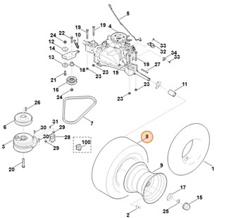 Opona 16x6.5-8, Stihl 61407049500