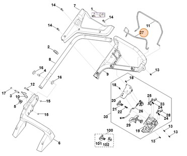 Dźwignia włączająca, Stihl 63387640215