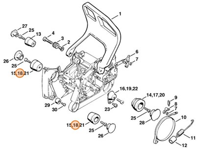 Amortyzator pierścieniowy 1125/04, Stihl 11257909904