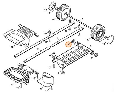 Element dystansowy - strona lewa, Stihl 47177919100