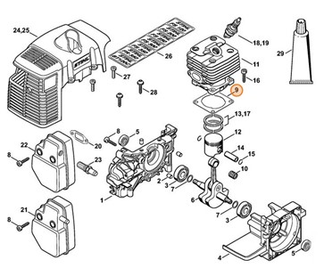 Uszczelka cylindra, Stihl 41340292300