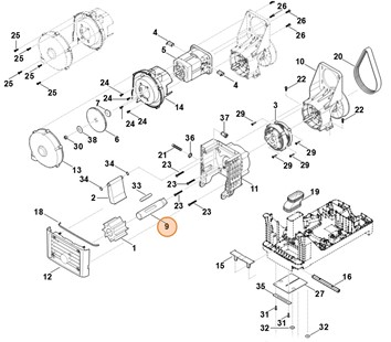 Wałek noża kompl., Stihl 60137003500