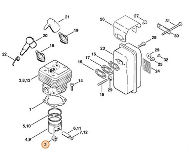 Wieniec igłowy 12x16x13, Stihl 95120033140