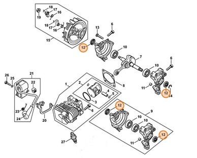 Pierścień uszczelniający wał 10x20x4, Stihl 96400030955