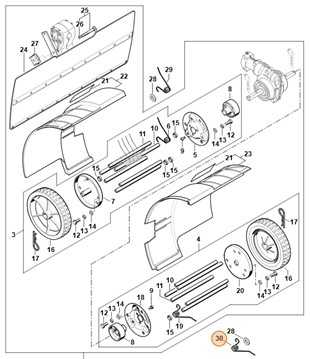 Zgarniacz druciany - strona lewa, Stihl 46017441101