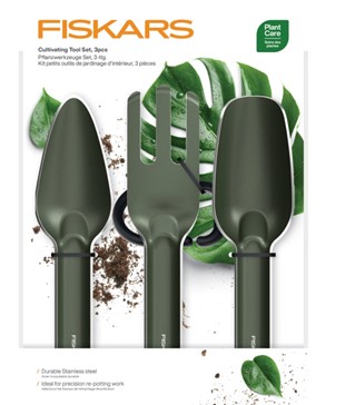 Plant Care Zestaw 3 metalowych narzędzi do sadzenia roślin, Fiskars 1080777