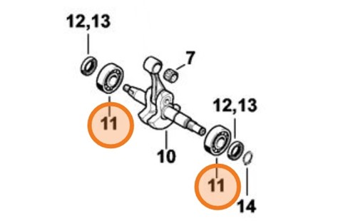 Łożysko toczne 15x38x11, Stihl 95230034304