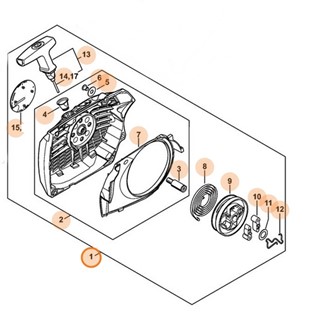Obudowa wentylatora z urządzeniem rozruchowym, Stihl 11440802102