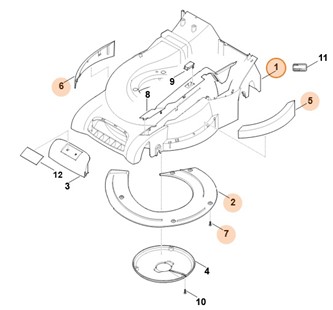 Obudowa kompl., Stihl 63407008511