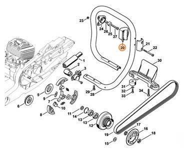Uchwyt rurowy - mocowanie, Stihl 42247911900