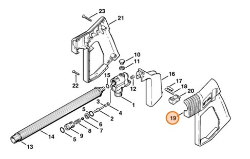 Połówka okładziny rękojeści - lewa strona, Stihl 49255021808
