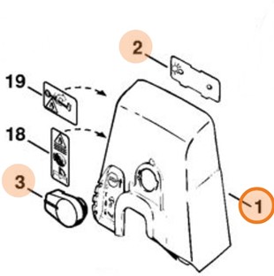 Pokrywa komory gaźnika, Stihl 11211401904