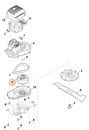 Wałek napędowy z układem hamulcowym, Stihl 63206402400