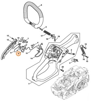 Dźwignia sterowania główną przepustnicą, Stihl 11371801501