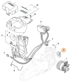 Dźwignia mechanizmu ryglującego, Stihl 48644352800
