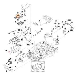 Przewód taśmowy (moduł elektroniczny - płytka drukowana napędu prawego), Stihl 63094403081
