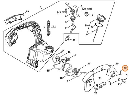 Połówka okładziny rękojeści - strona wewnętrzna, Stihl 42417910800