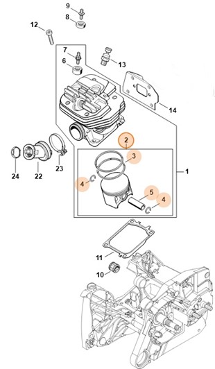 Tłok Ø 56 mm, Stihl 11440302001