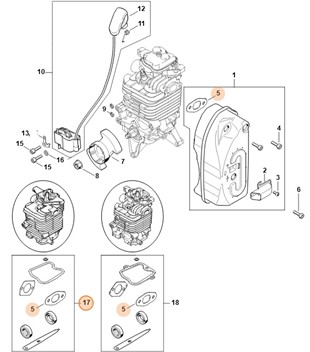 Zestaw uszczelek, Stihl 42820071010