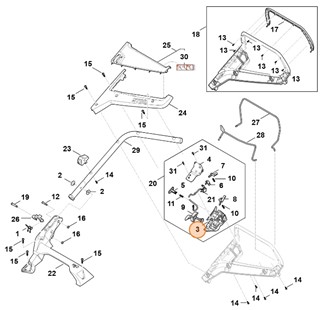 Dźwignia blokująca (Vario), Stihl 63384352800