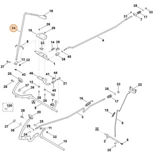 Drążek przełączający, Stihl 61707643400