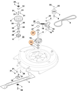 Łożysko kulkowe 6205-2RS, Stihl 95030036841
