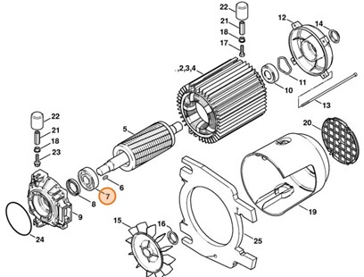 Łożysko kulkowe skośne 7305B, Stihl 95040030712