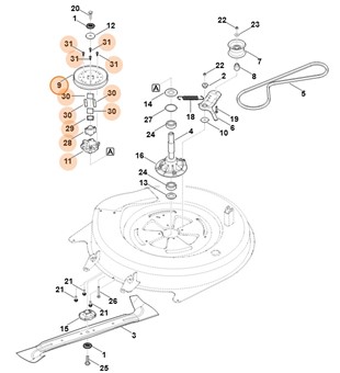 Koło pasowe z tłumikiem drgań skrętnych, Stihl 61407002520