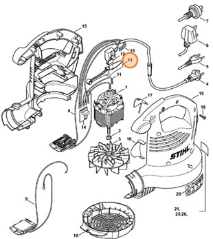 Dźwignia przełącznika, Stihl 48114352400