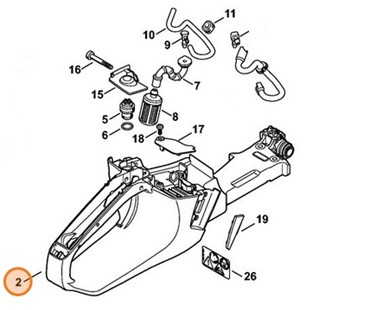 Obudowa zbiornika paliwa, Stihl 11433500823