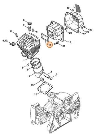 Uszczelka tłumika wydechu spalin, Stihl 11241490601