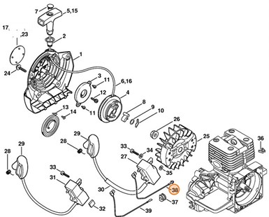 Przewód zwieracza, Stihl 41344401101