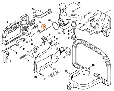 Cięgno sterowania główną przepustnicą, Stihl 42261801101
