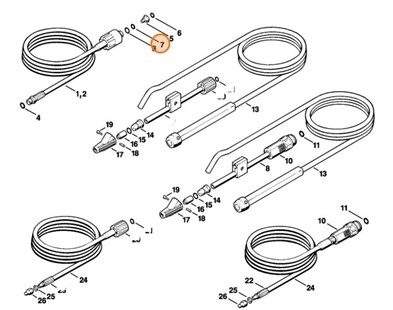 Okrągły pierścień uszczelniający 7x2, Stihl 96459457477