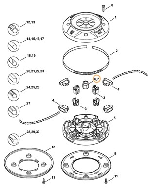 Nakrętka M12x1,5 gwint lewoskrętny, Stihl 40037136801