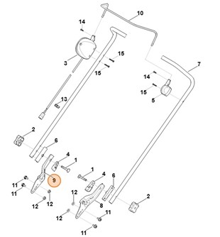 Dolna część uchwytu kierującego, str. prawa, Stihl 63507634820