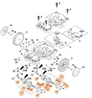 Koło kompl., Stihl 63017000451