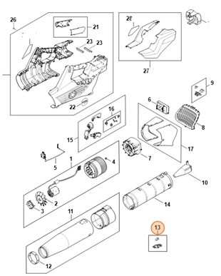 Dźwignia mechanizmu ryglującego, Stihl BA014901600