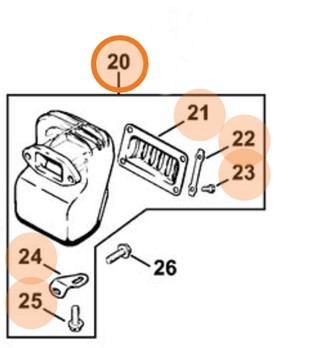 Komora tłumika wydechu spalin, Stihl 11061400502