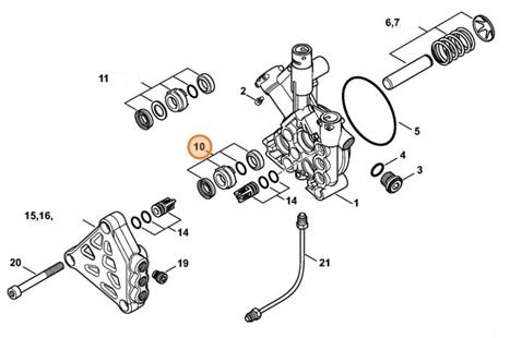 Zestaw uszczelek - tłok, Stihl 47680071000
