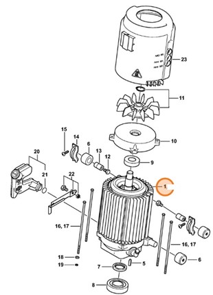 Silnik elektryczny 230 V/50 Hz, 3/3,1/3,3 kW, Stihl 47886000200