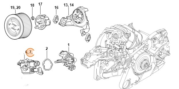 Gaźnik C1Q-S254B, Stihl 11411200618