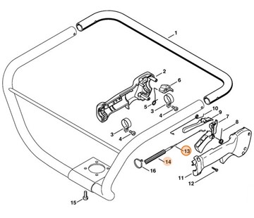 Cięgno sterowania główną przepustnicą, Stihl 43131801100