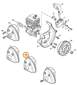 Tłumik wydechu spalin, Stihl 42411400601
