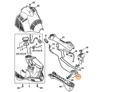 Dźwignia sterowania główną przepustnicą, Stihl 41441801550