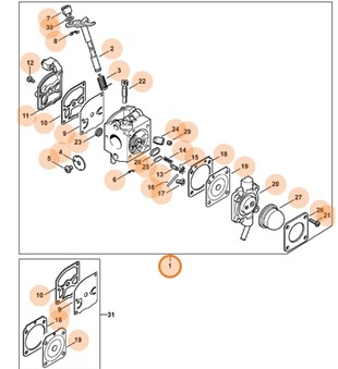 Gaźnik C1Q-S55B, Stihl 42291200604