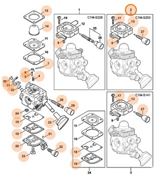 Gaźnik C1M-S203A, Stihl 42411200607