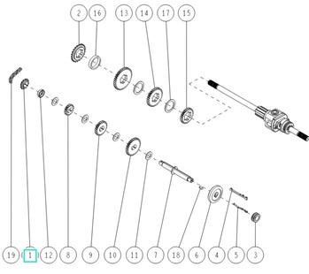Zębatka wałka B 12T, Orec 0266-00100